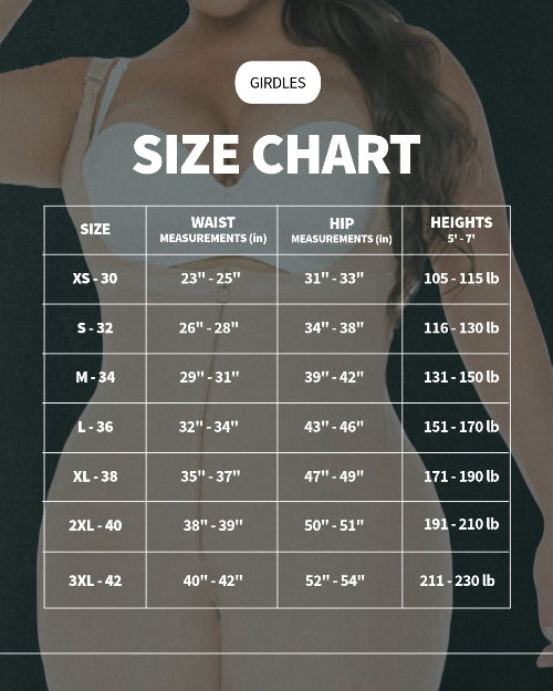 Girdle Size Chart