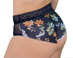 Floral-patterned bikini bottom on a white background
