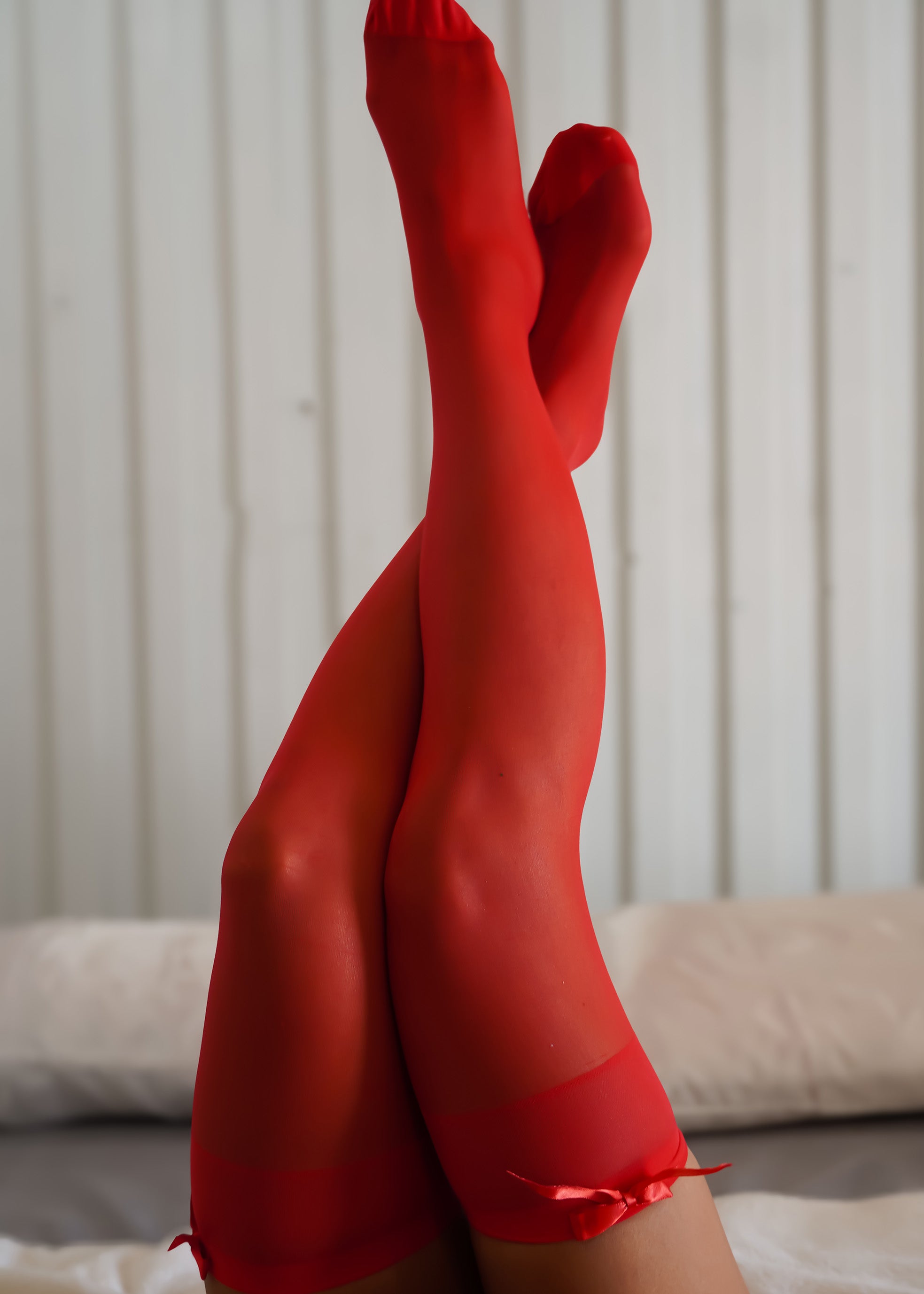 Red Sheer Tigh Highs